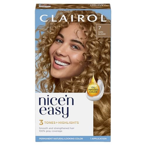 Clairol Nice'n Easy Permanent Hair Dye, 7 Dark Blonde Hair Color, Pack of 1 online at globaldelivered