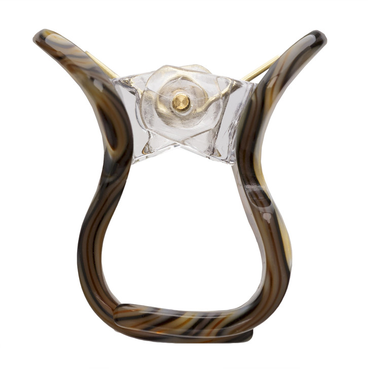 France Luxe Mini Oval Claw Clip Onyx