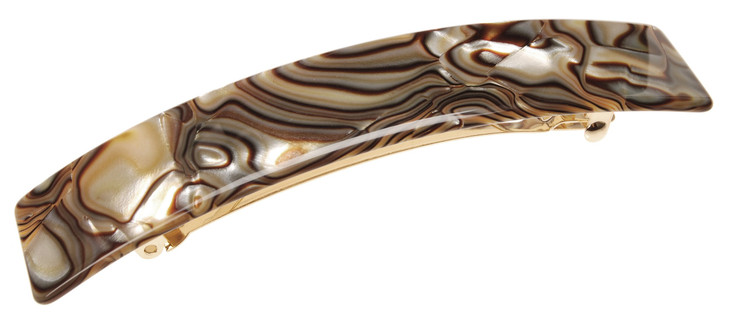 France Luxe Extra Long Rectangle Barrette Onyx