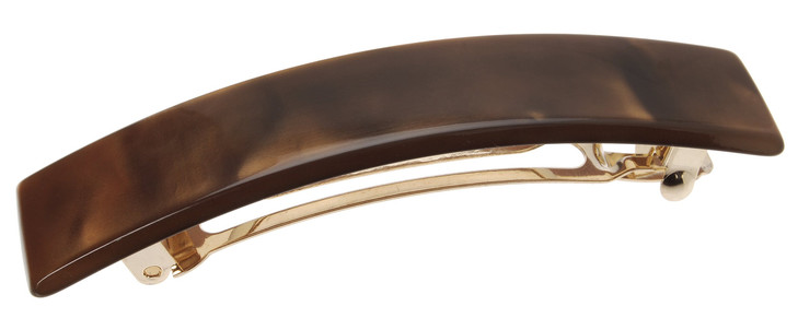 France Luxe Classic Rectangle Barrette Nacro Mocha
