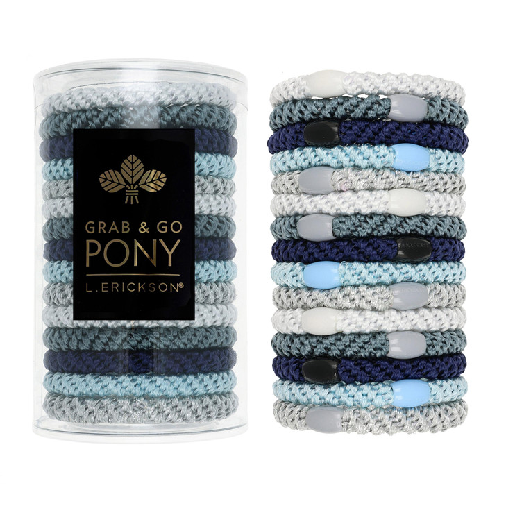 L Erickson Ivory and Brown Hair Ties for Thick Hair Grab Go Pony Tube 15 Pack Daily Neutral Pack Thick NoCrease Bands wi