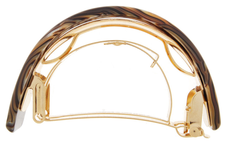 France Luxe Skinny Rectangle Ponytail Barrette Onyx