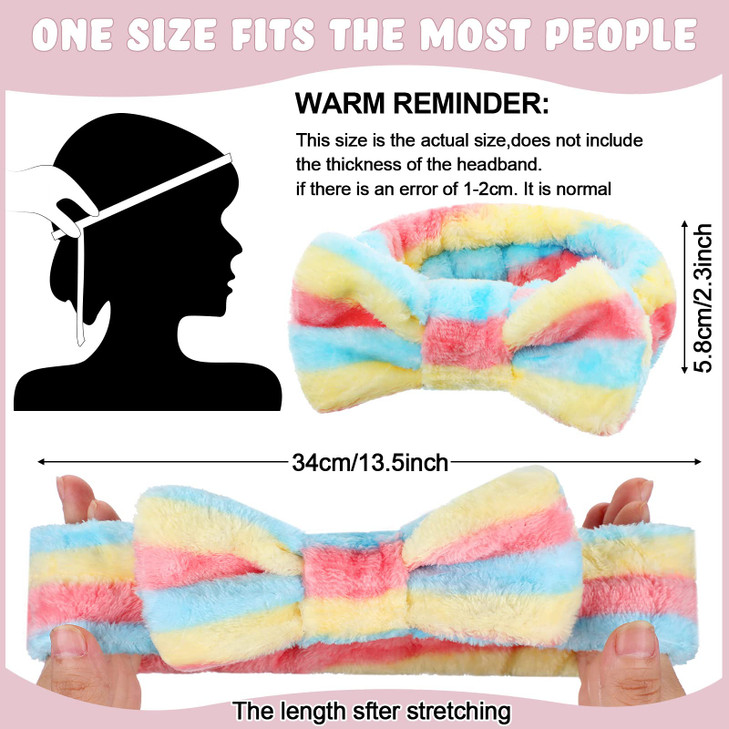 WILLBOND 24 Pieces Spa Headband Bow Hairband Facial Makeup Women Face Wash Adjustable Skincare Headbands Bulk Soft Flann