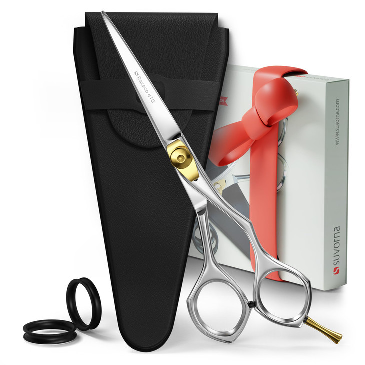 Suvorna 6 Hair Cutting Scissors for Professionals Barbers Hairdressers Sharp Hair Shears for Cutting Trimming Grooming H