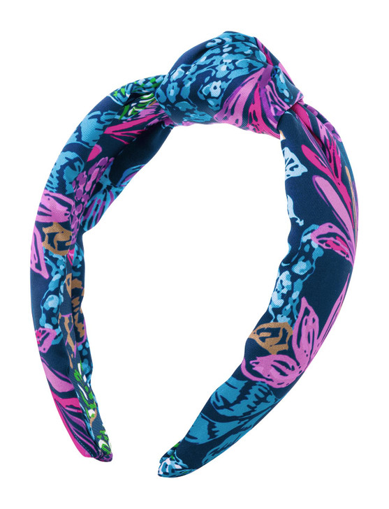 Lilly Pulitzer Blue Top Knot Headband for Women Colorful Knotted Headband Cute Hair Accessories for Women Girls Calypso