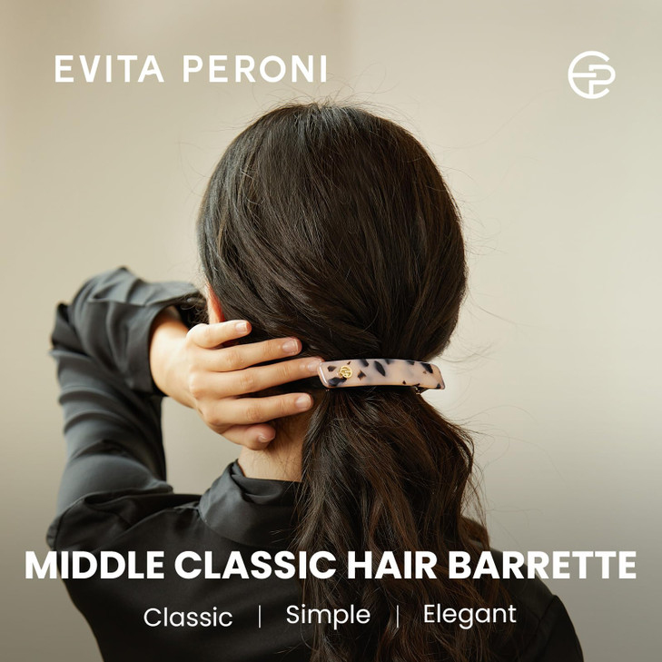 EVITA PERONI French Hair Barrettes for Women Middle Size NoSlip Hair Clips for Thick Thin Hair Acetate Clip Removable Sp