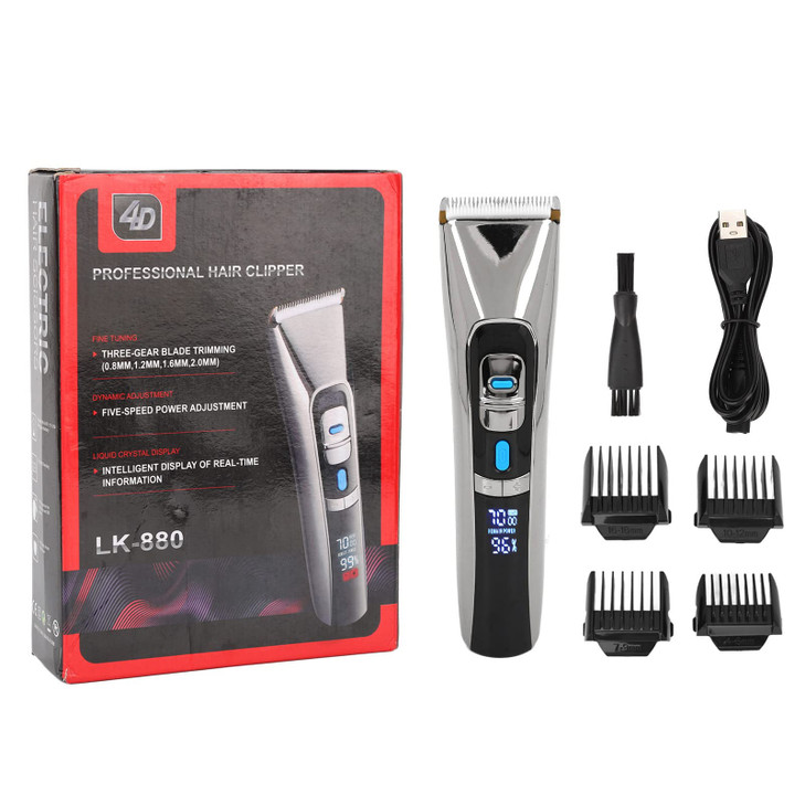 Pyhodi Electric Hair Clipper Mens Stainless Steel Hair Clipper USB Rechargeable Lithium Powered Low Noise Beard Trimmer