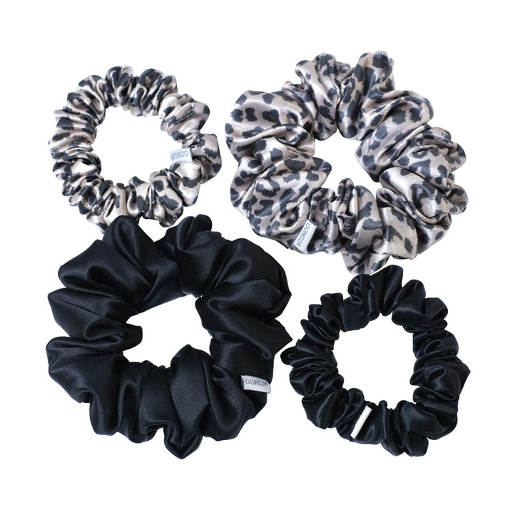 MTSNOO 100 Pure 22 Momme Mulberry Silk Scrunchies Set 9 Pack Curly Hair Ties with Elastic Band for Women and Girls