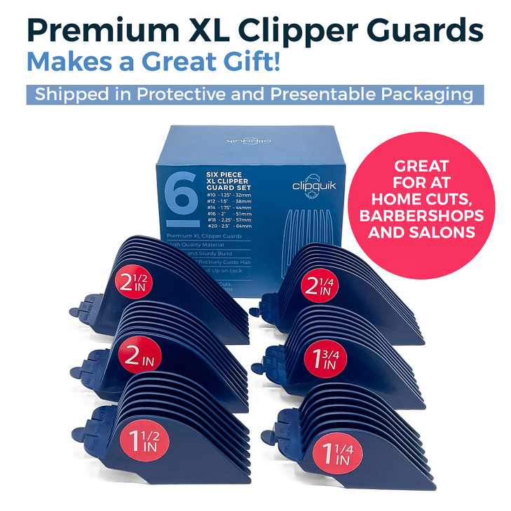 Clipquik Premium XL Clipper Guards for Most Wahl Clippers Extra Long and Sturdy 20 18 16 14 12 10 25 inch 225 2 175 15 1