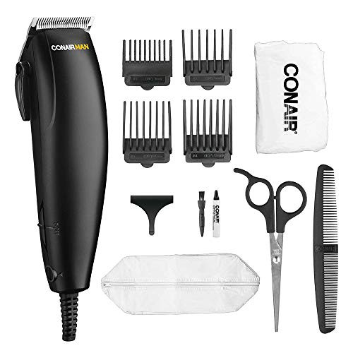 ConairMAN Dual Voltage Hair Clippers for Men 12piece Hair Clipper Great for Travel