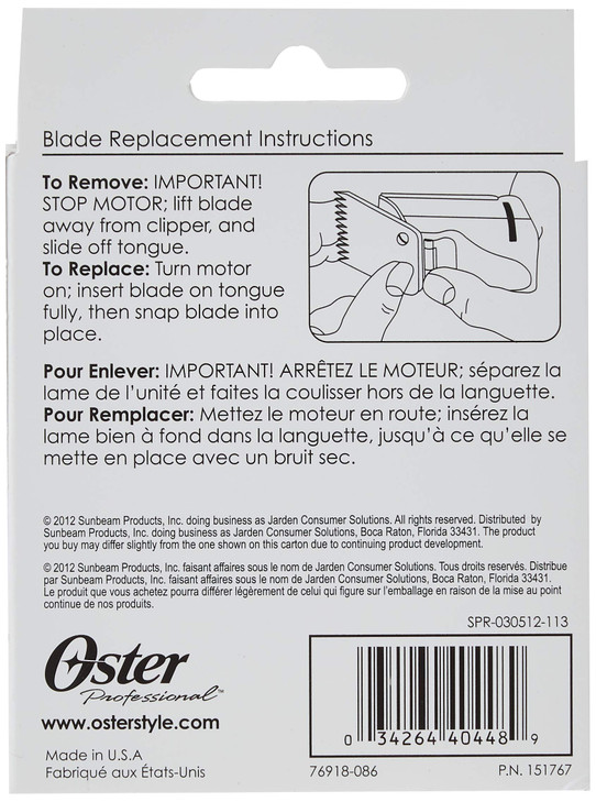 Oster Professional 76918086 Size 1 Hair Clipper Replacement Blade 244 mm