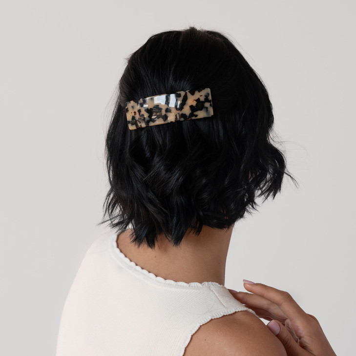 France Luxe Large Rectangle Barrette Ivory Tokyo