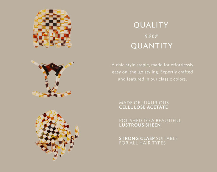 France Luxe Medium Gallery Claw Clip Classic Handmade French Hair Clips for Women All Hair Types Strong Hold With Gentle