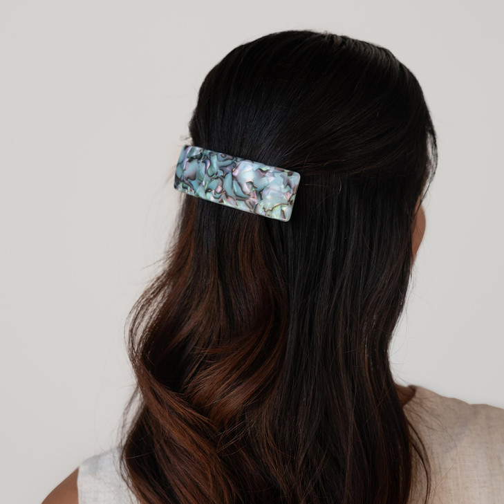 France Luxe Large Rectangle Barrette South Sea