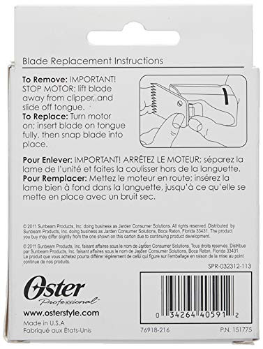 Oster Classic 76 StarTeqPowerTeq Replacement Blade Flattop T Model No 76918216