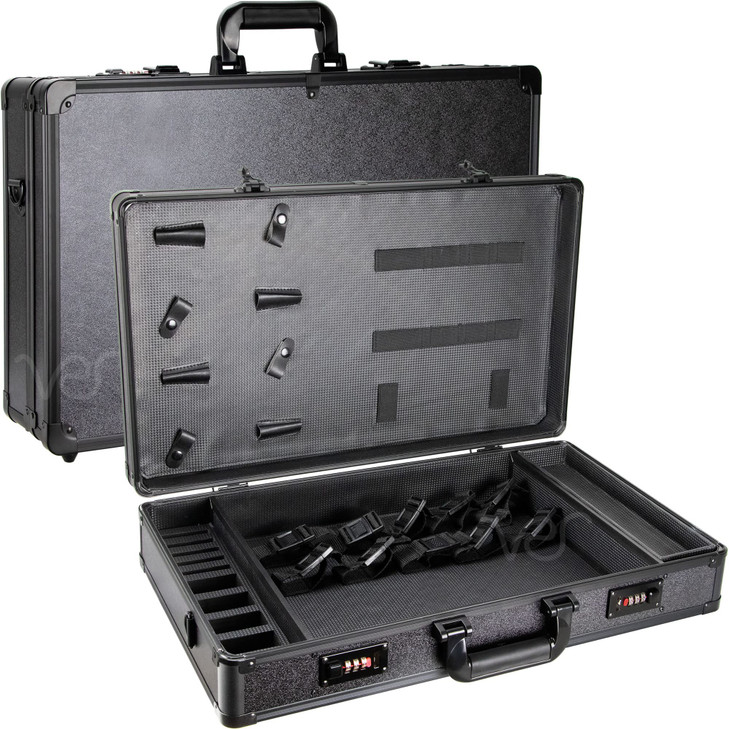 Ver Beauty Professional Barber Case Stylist Tool Box Organizer Traveling Case Black Matte Large