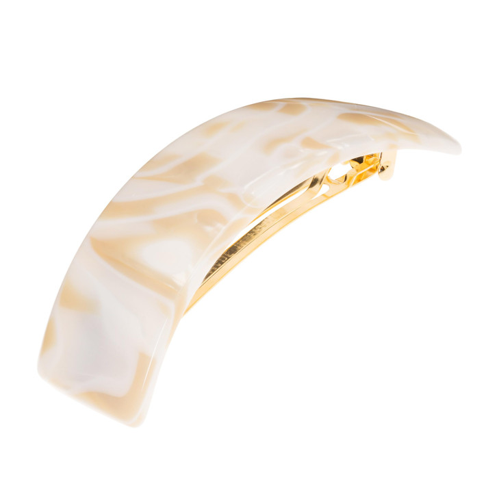 France Luxe Large White Hair Barrette for Thick Hair Rectangle Volume French Barrette for Women Strong Hold Comfortable