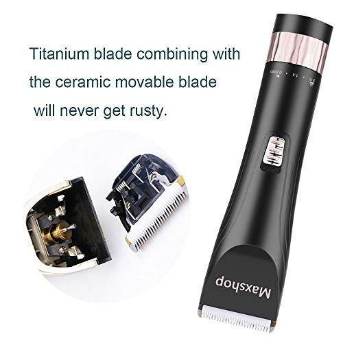 Maxshop Professional Hair Clippers for Men and Babies Quiet Clippers Cordless Haircut kit with Charging Dock 8 Comb Guid