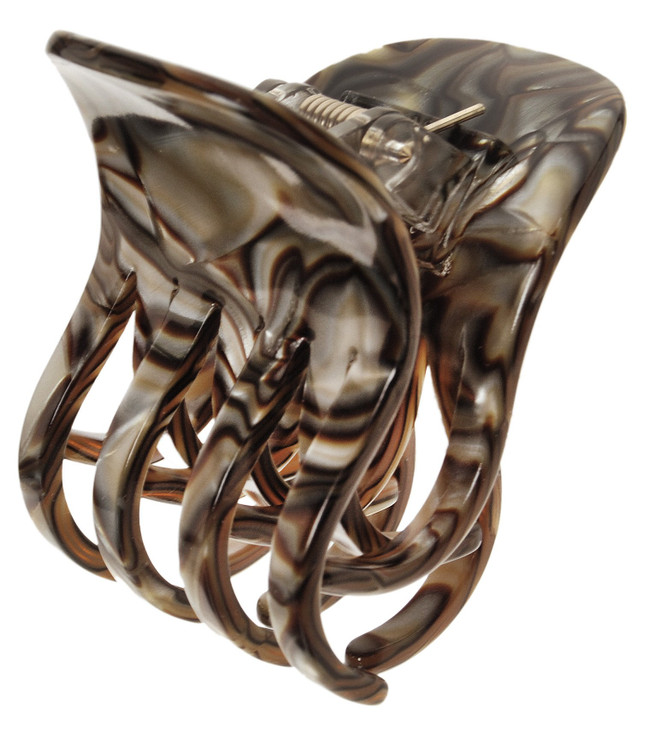 France Luxe Double Tooth Claw Clip Onyx