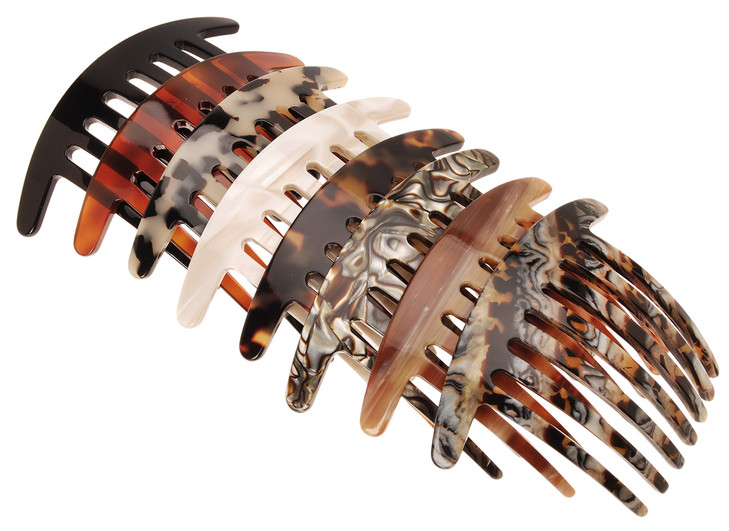 France Luxe Handmade French Twist Comb Caramel Horn