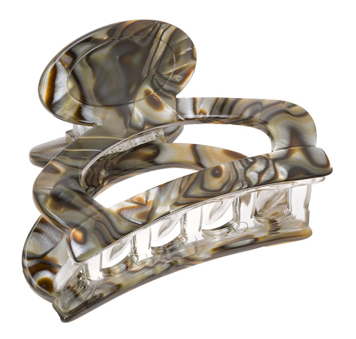 France Luxe Oval Cutout Claw Clip Onyx