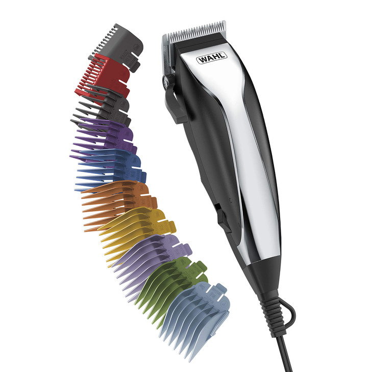 Wahl Home Haircutting Corded Clipper Kit with Adjustable Taper Lever and 10 Color Coded Guards for Easy Clipping Trimmin