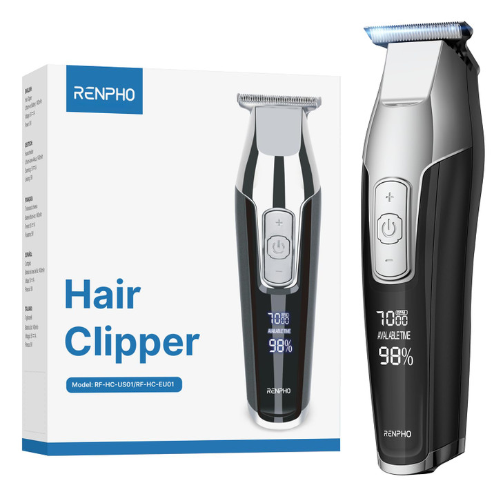 RENPHO Cordless Hair Clippers for Men Beard Trimmer with LED Display 4Speed Hair Trimmer for Men 015mm Professional Barb