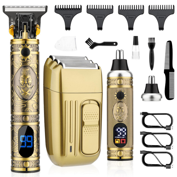 Saoilli Professional Hair Trimmer for MenHair Clippers Nose Hair Trimmer Shaver SetCordless Barber ClippersTBlade Beard