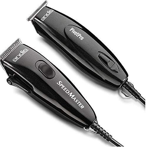 Andis 24075 Professional PivotPro and SpeedMaster Hair Clipper and Beard Trimmer PivotMotor Set Black