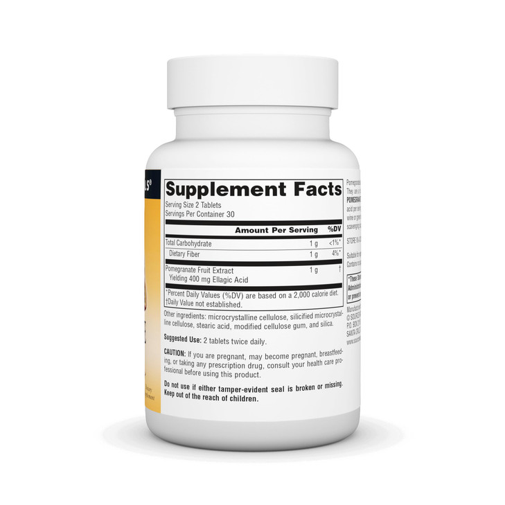 Source Naturals Pomegranate Extract 500mg Complete Whole Fruit Ellagic Acid Antioxidant & Added Fiber - 60 Tablets online at globaldelivered