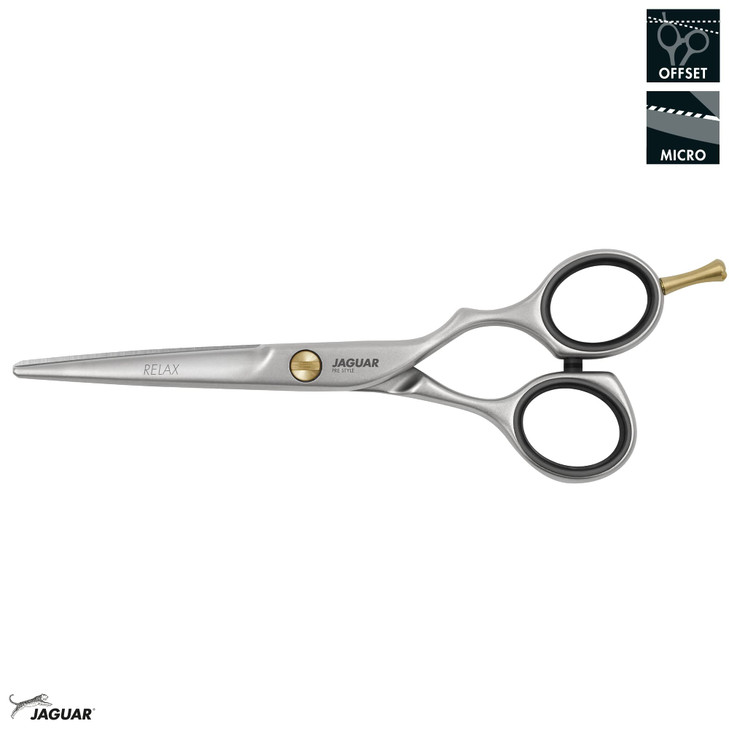 Jaguar Shears Pre Style Relax 55 Inch Offset Design Professional Ergonomic Steel Hair Cutting Trimming Scissors for Salo