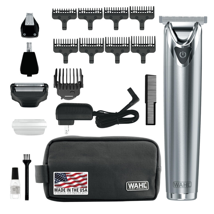 Wahl USA Stainless Steel Lithium Ion 20 Beard Trimmer for Men Electric Shaver Nose Ear Trimmer Rechargeable All in One M