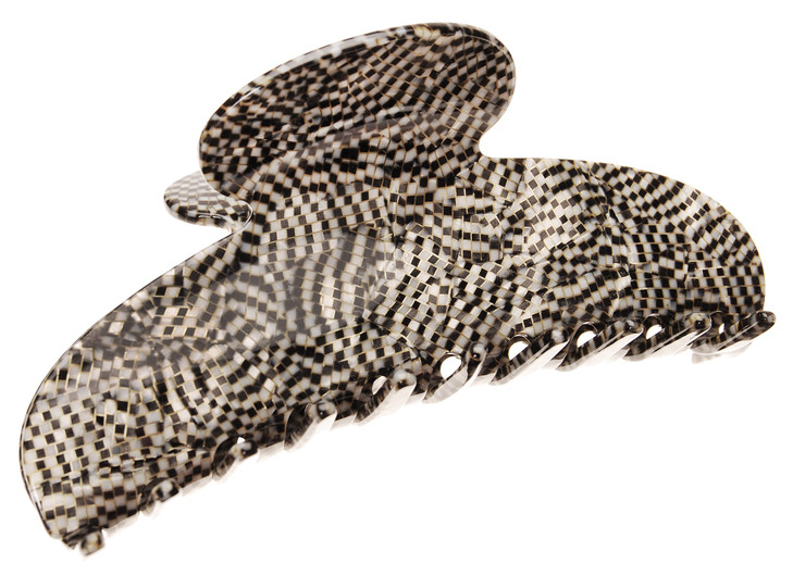 France Luxe Jumbo Couture Claw Clip Opera Silver