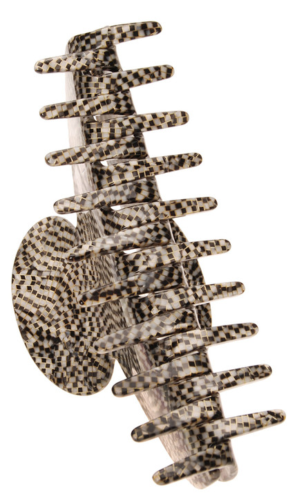 France Luxe Jumbo Couture Claw Clip Opera Silver