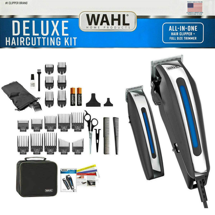 WAHL Deluxe Complete Hair Cutting Kit 29 Piece Clipper Set with Beard Trimmer Retail 125 BY AMPLEXPO