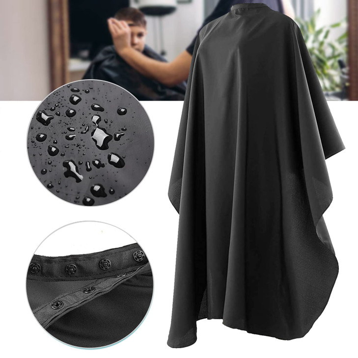 Black Waterproof Hair Salon Cape Professional Barber Cape with Metal Snap Closure Hair Cutting Cape Black15 Pack