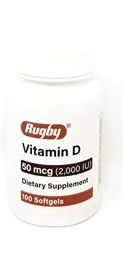 Rugby Vitamin D3 (2000 IU) - 100 Softgels