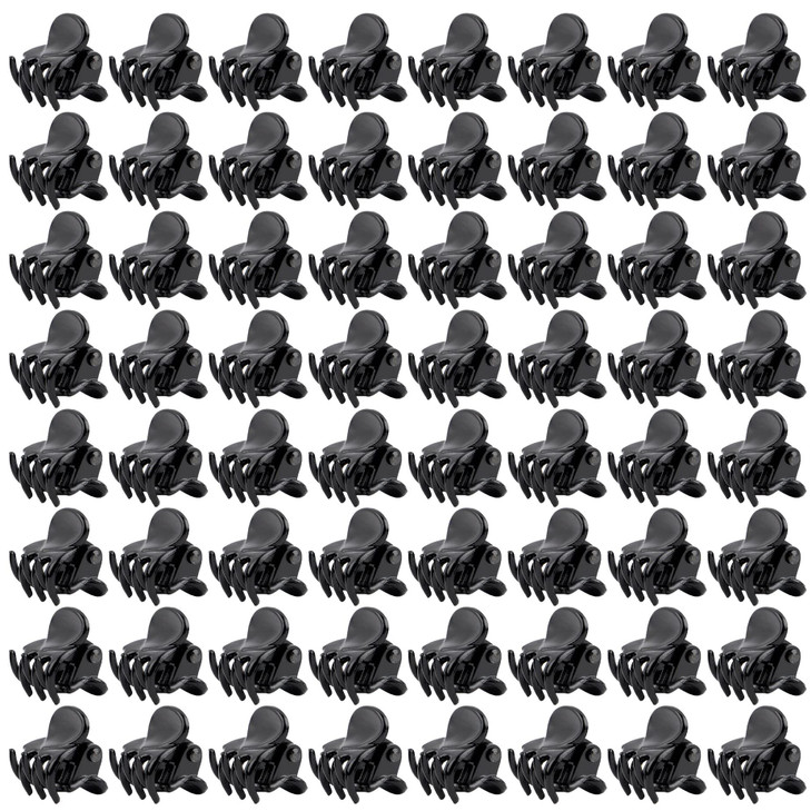 AUEAR 72 Pack Mini Hair Clips Tiny Plastic Claw with Grip for Girls and Women Black Small