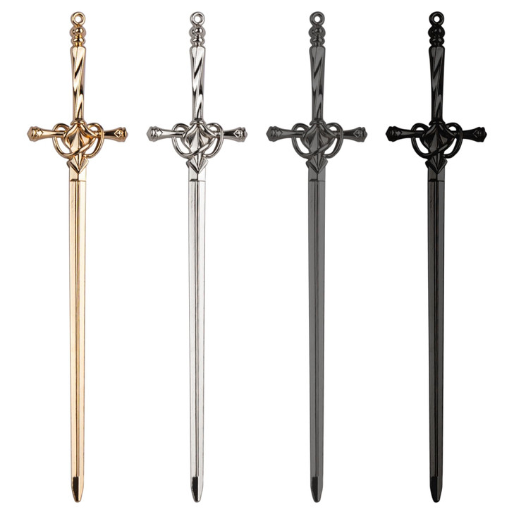 Framendino 4 Pack Ancient Style Sword Hair Chopsticks Chinese Sticks for Bun Long Classic Vintage Women Accessories
