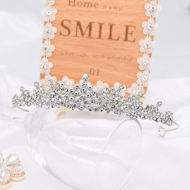 Wedding Tiaras and Crowns Rhinestone Bridal Crown Princess Tiara Headpieces for Women and Flower Girls Birthday Prom Qui