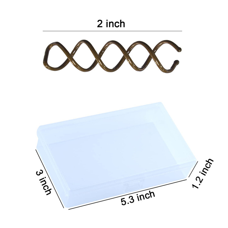 Spiral Bobby Pins Brown with Storage Tin 20 Pcs Spin Pins for Hair 2 Inch Premium Spiral Hair Pins for Buns Non Scratche
