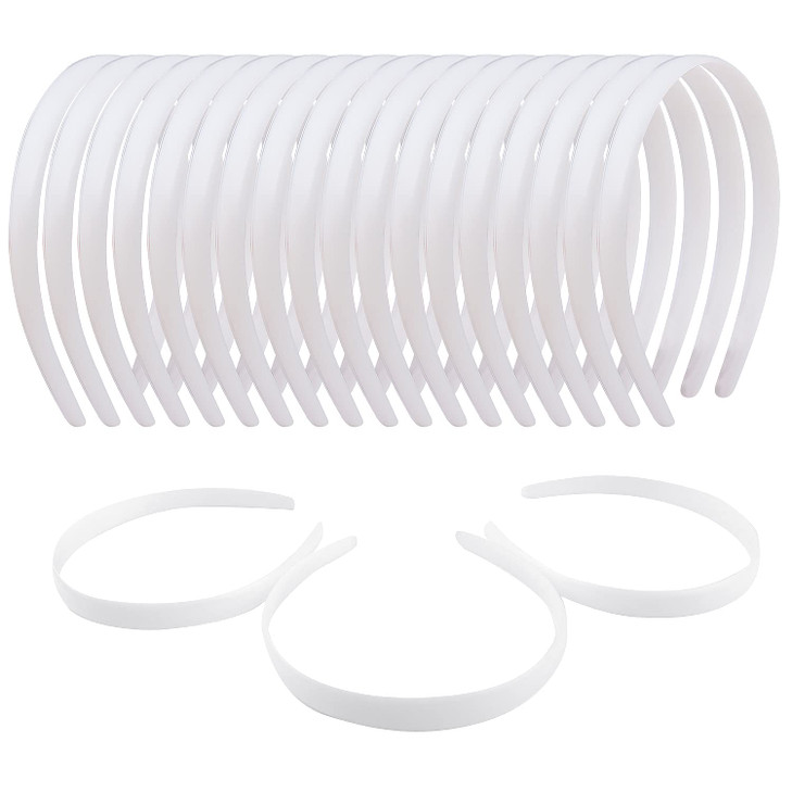 Zifengcer 36 Pcs White Plastic Headbands Bulk Plain Headband for Craft No Teeth for Women GirlsDIY 12 Hard Thin Craft Ha