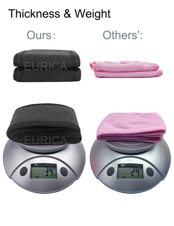 EUICAE Spa Headband 5Pack Black Sweat Head Towel Wraps Nonslip Stretchable Washable for Makeup Face Wash Facial Treatmen
