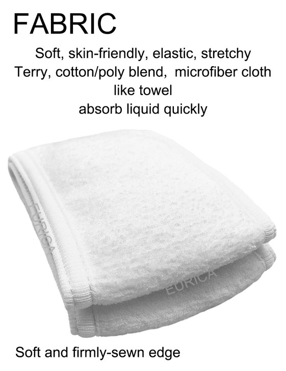 EUICAE Spa Headband 6 Pack White Nonslip Stretchable Washable Makeup Headband for Face Wash Facial Treatment Fits All Wo