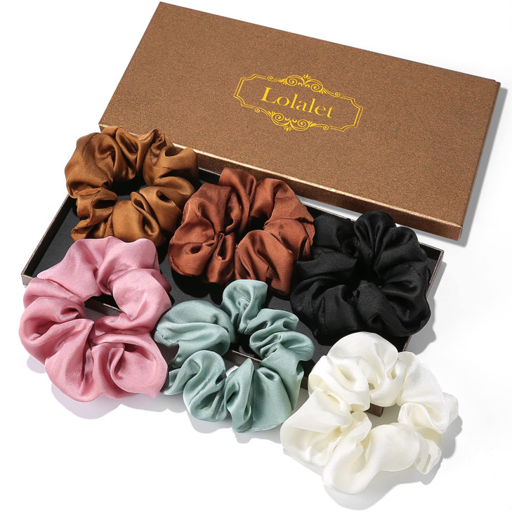 Lolalet Scrunchies for Women Satin Hair Scrunchies Softer Than Silk Hair Ties for Hair Sleep Big Scrunchy Ponytail Holde
