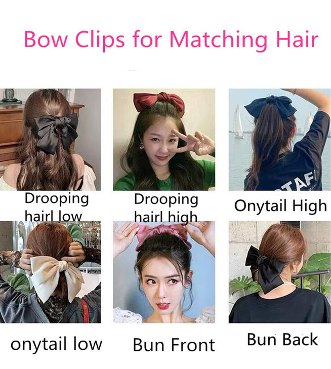 Hair Bows and Barettes Accessories Bowknot French Clips for Women and Girls in Black