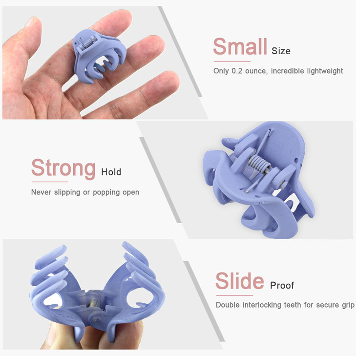 Small Hair Clips for Women Girls Kids Tiny Hair Claw Clips for ThinMedium Thick Hair 15 Inch Mini Jaw Clip Matte Octopus