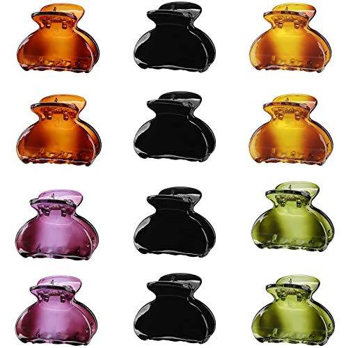 12 Pack Small Hair Clips Hair Claw for Women Thin Fine Short Hair 15 Inch Lolalet Cute Medium Size Jaw Clips Acrylic No