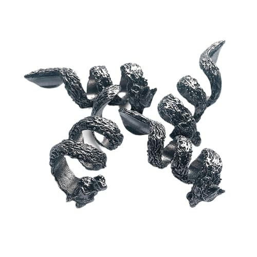 Wolf Beard Bead Coils 8Pack Viking Hair Jewelry for Beards Hair and Dreadlocks