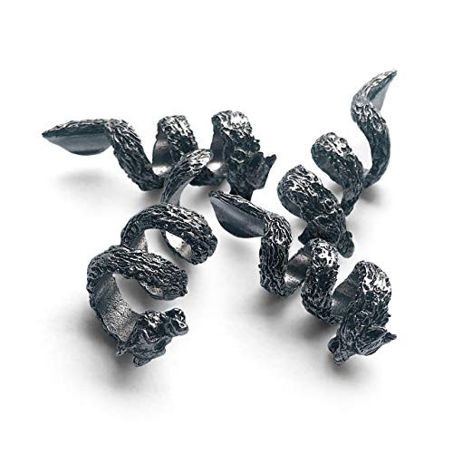Wolf Beard Bead Coils 8Pack Viking Hair Jewelry for Beards Hair and Dreadlocks